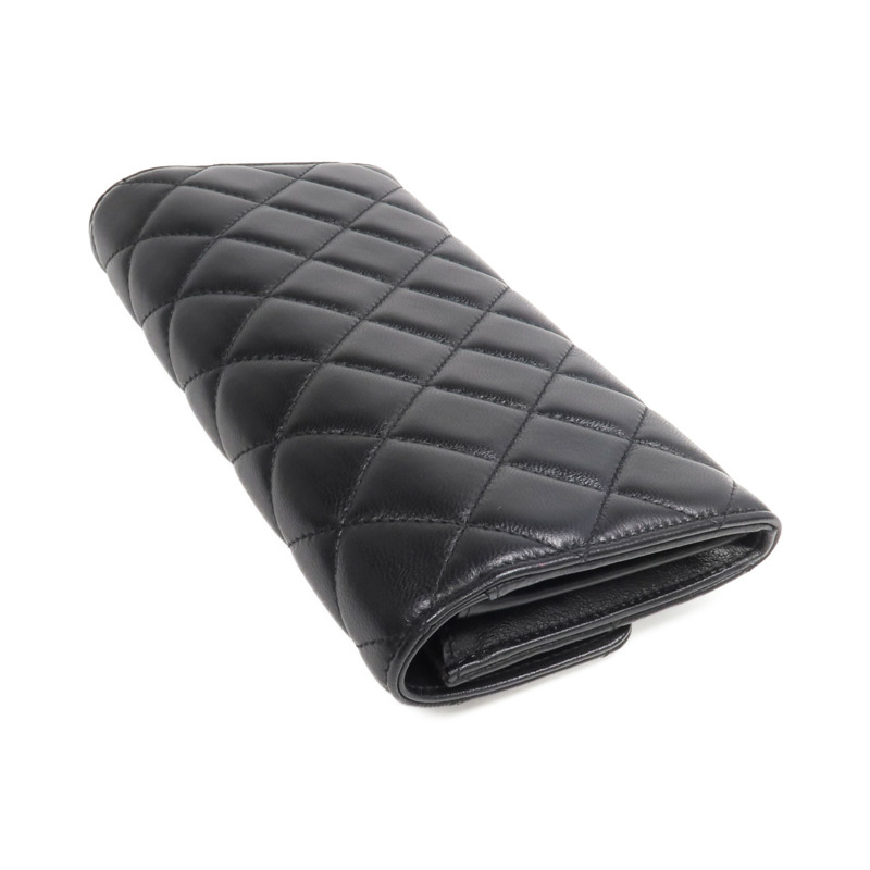 CHANEL 羊皮皮革Long Wallet銀扣長錢包-4