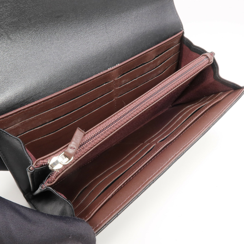 CHANEL 羊皮皮革Long Wallet銀扣長錢包-6