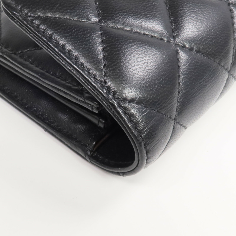 CHANEL 羊皮皮革Long Wallet銀扣長錢包-9