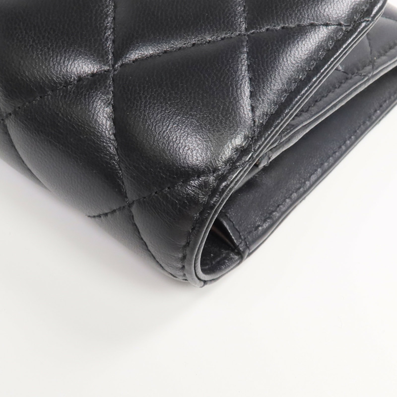 CHANEL 羊皮皮革Long Wallet銀扣長錢包-10