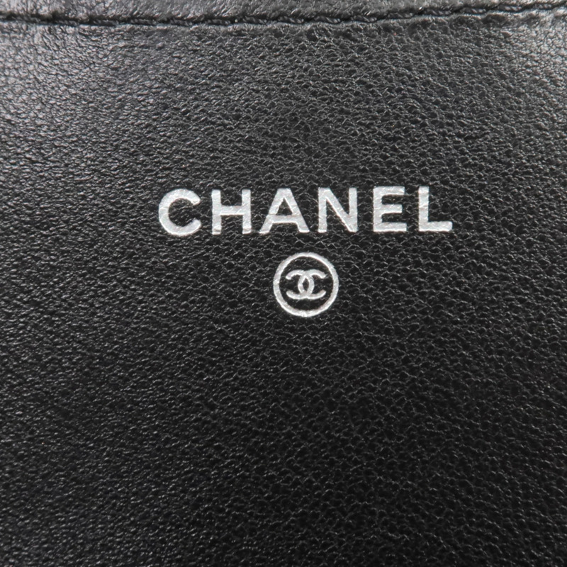 CHANEL 羊皮皮革Long Wallet銀扣長錢包-11