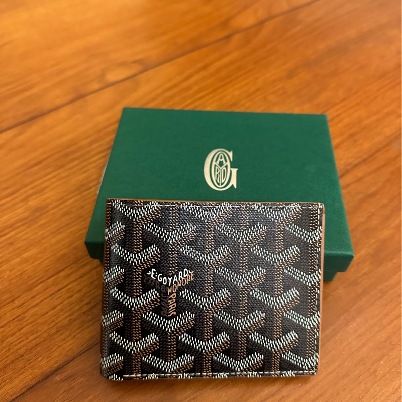 GOYARD咖花紋對開短夾-0