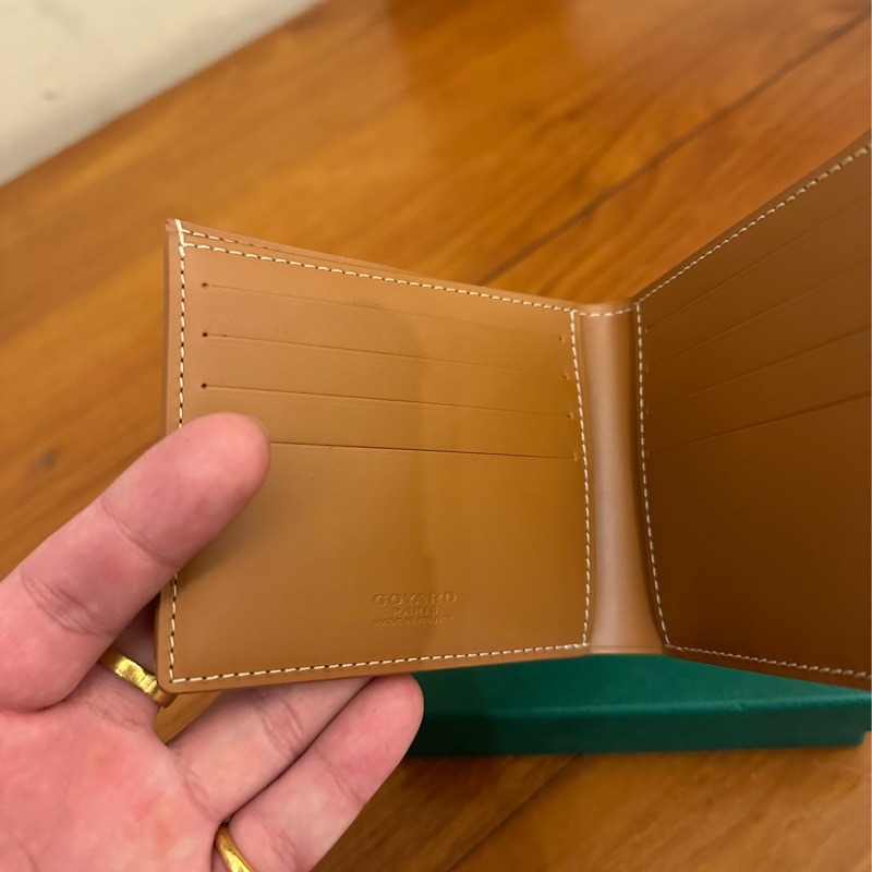 GOYARD咖花紋對開短夾-15