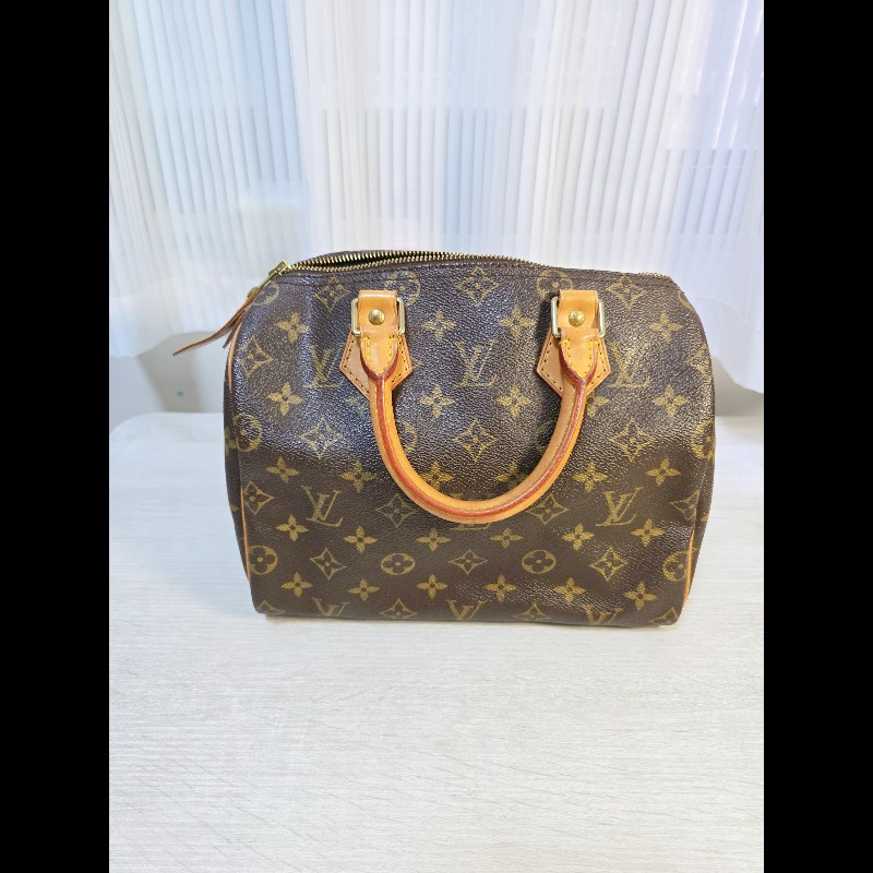Louis Vuitton LV Speedy 25 Monogram 老花 手提包 經典款 原廠鎖鑰匙-0