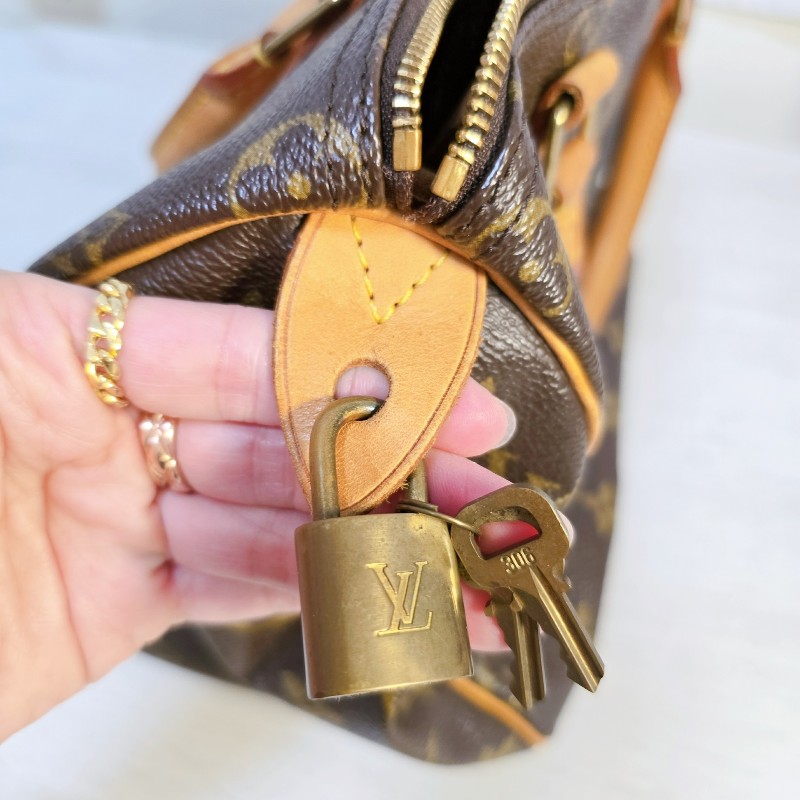 Louis Vuitton LV Speedy 25 Monogram 老花 手提包 經典款 原廠鎖鑰匙-7