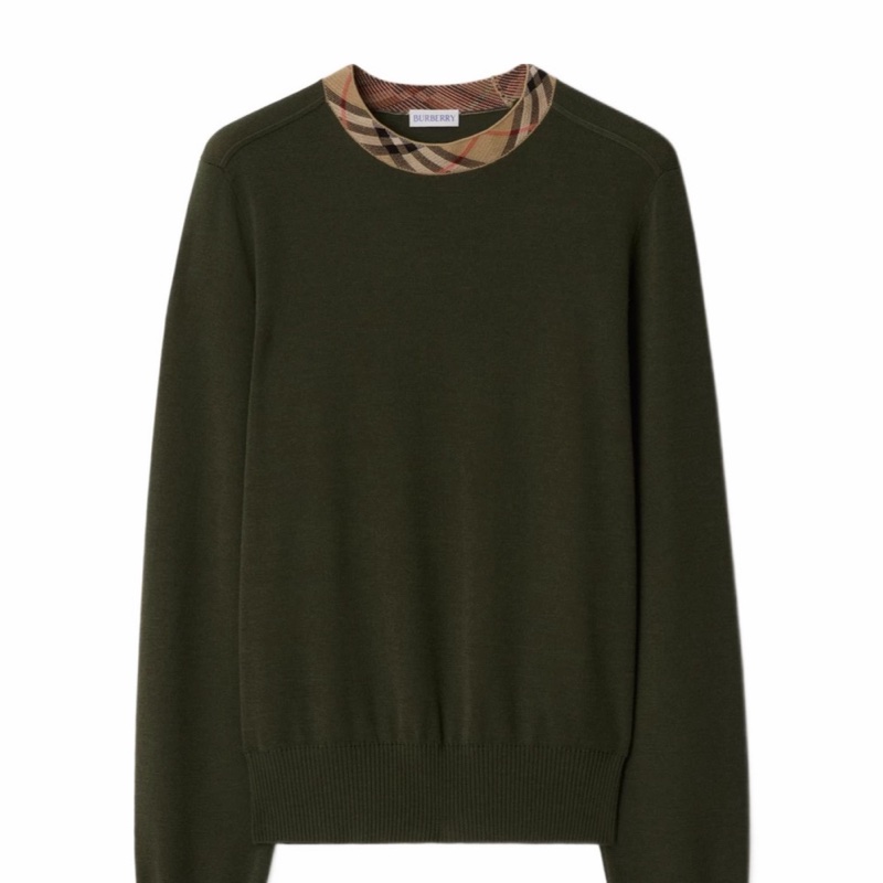 Burberry 女士 格紋裝飾毛衣XS S M L碼-0