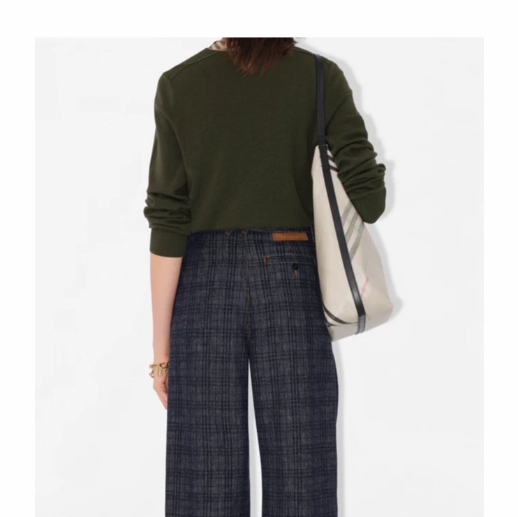 Burberry 女士 格紋裝飾毛衣XS S M L碼-4