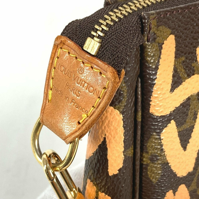 路易威登 M92193 Monogram Graffiti Pochette Accessoires 手提包/單肩包，配件包，帆布，女士，橙色-7