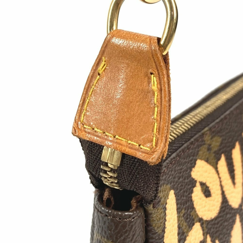 路易威登 M92193 Monogram Graffiti Pochette Accessoires 手提包/單肩包，配件包，帆布，女士，橙色-8