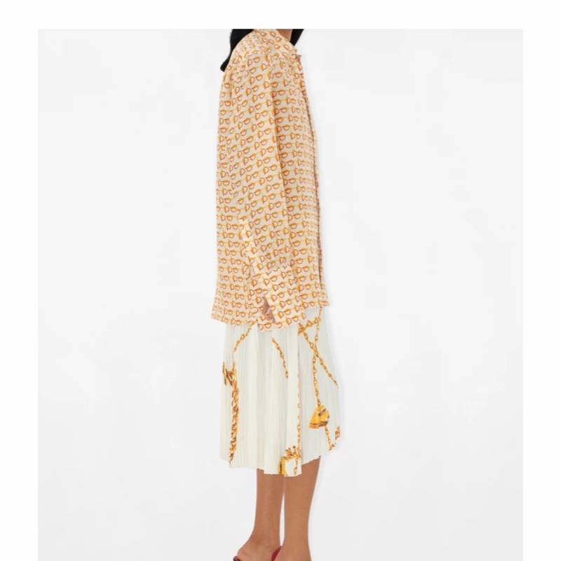 Burberry 女士 字母圖案長袖襯衫UK-4 UK-6 UK-8-4