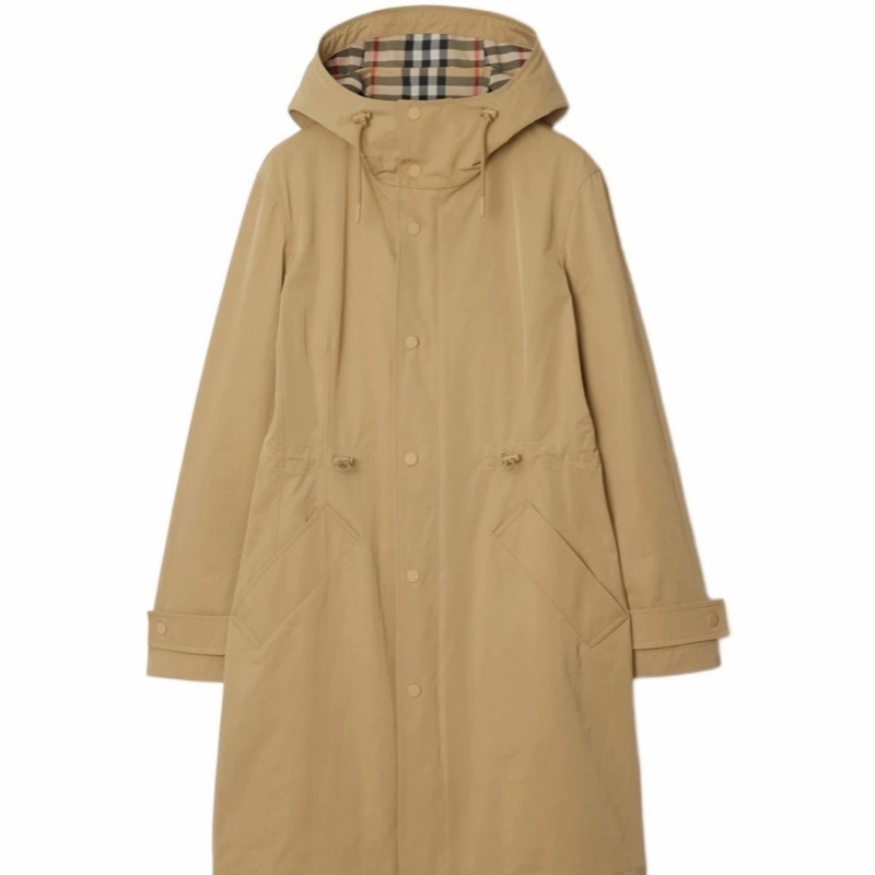 Burberry 女士 棉質兜帽大衣XXS XS S M L XL碼-0