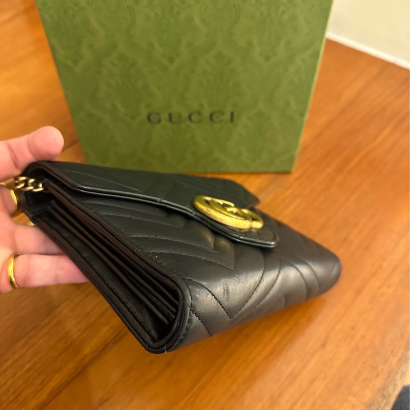 GUCCI 黑MARMONT三層WOC鏈包-5