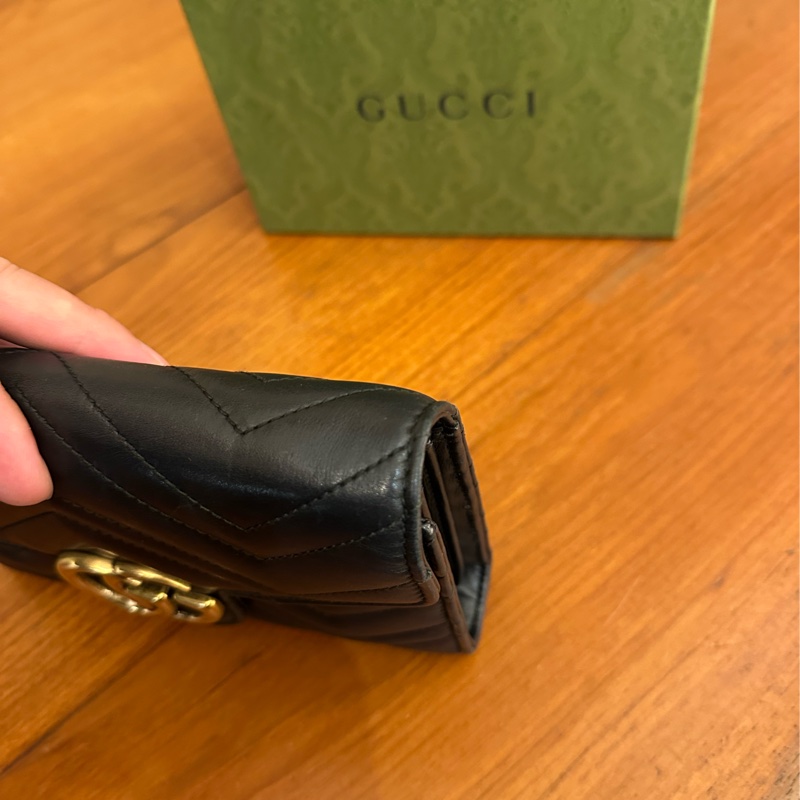 GUCCI 黑MARMONT三層WOC鏈包-10