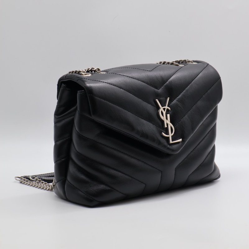 YSL Loulou方胖子 - 小號黑銀-1