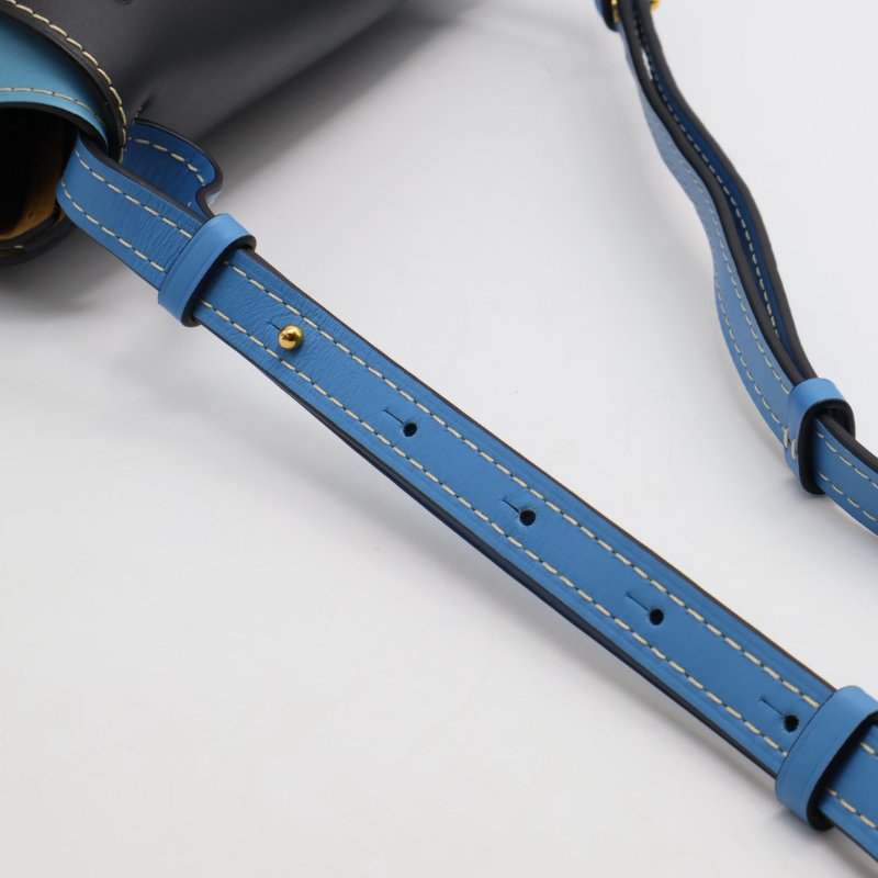 LOEWE Gate馬鞍包 - 中號水藍拚黑-13