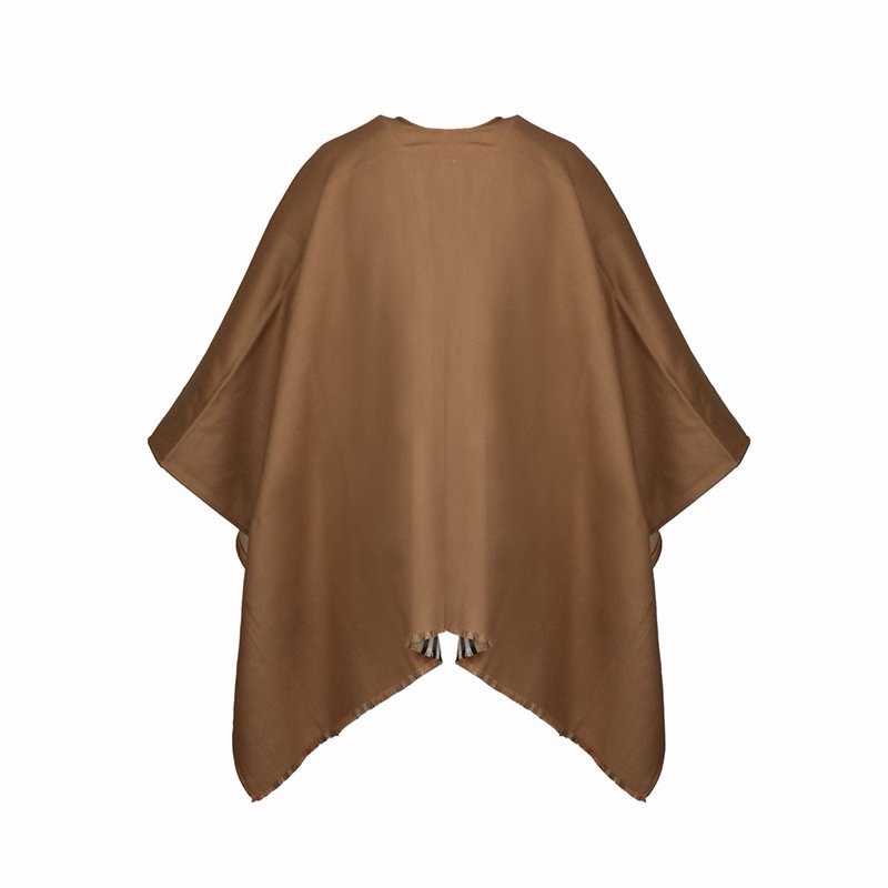 Burberry 女士 可翻轉圖標條紋羊毛鬥篷均碼碼130 X 130 CM-3