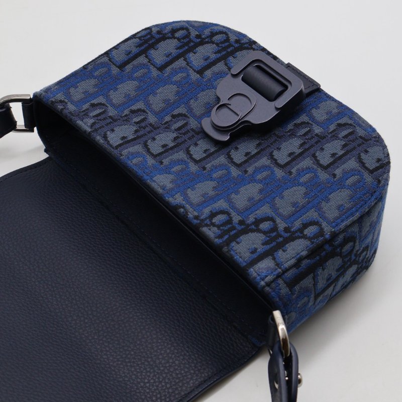 DIOR Saddle郵差馬鞍包 - mini深藍-9