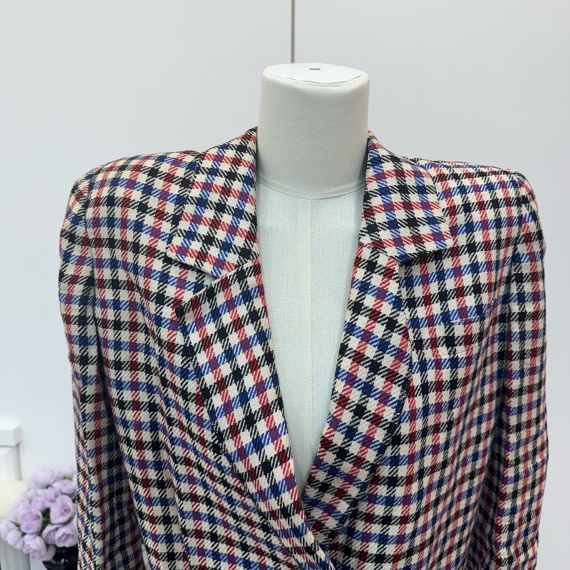 Dior 復古格紋西裝外套🧥 vintage 二手 中古-5
