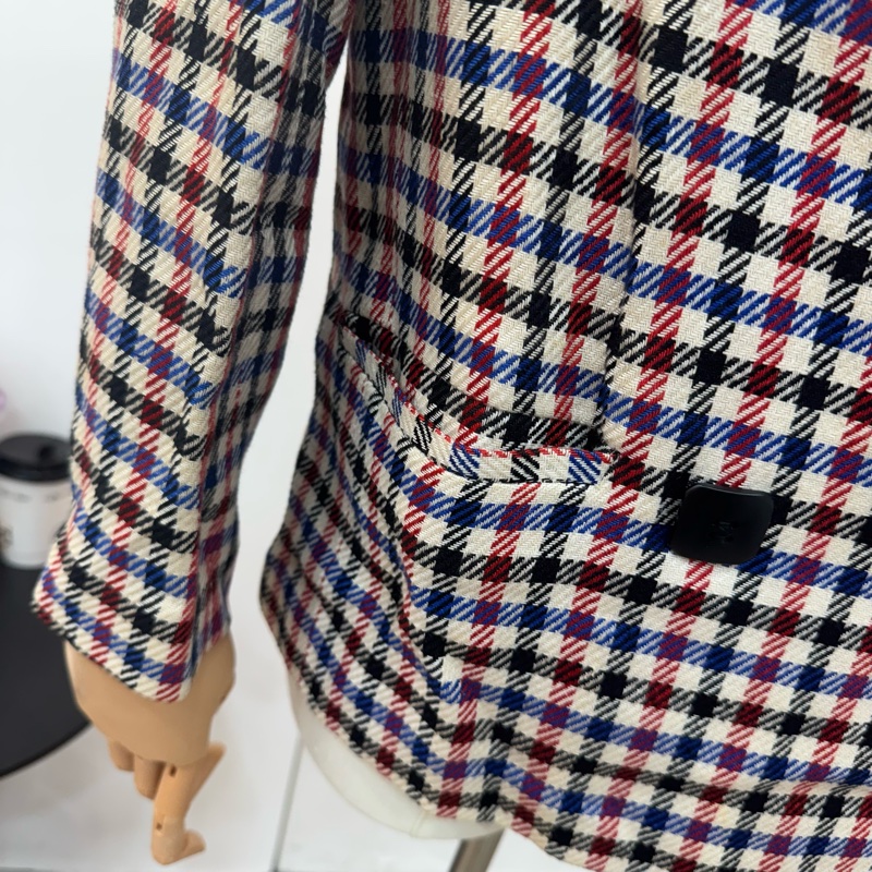 Dior 復古格紋西裝外套🧥 vintage 二手 中古-7