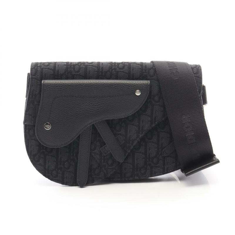 Christian Dior Oblique 馬鞍包肩斜背包帆布皮革二手-0