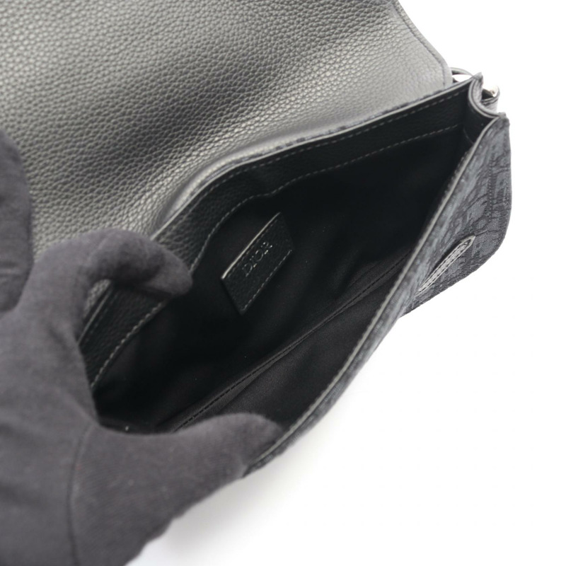 Christian Dior Oblique 馬鞍包肩斜背包帆布皮革二手-2