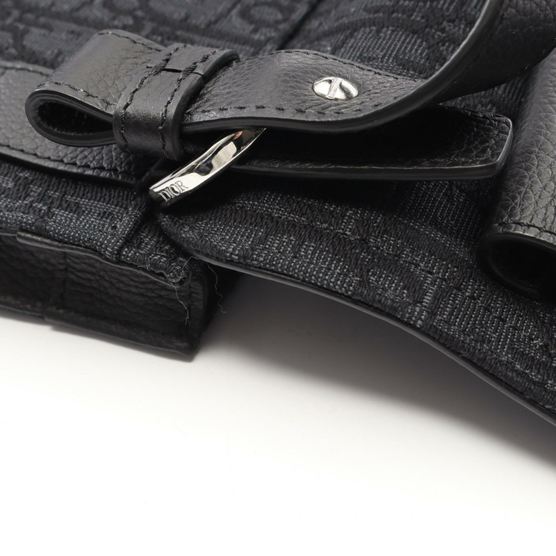 Christian Dior Oblique 馬鞍包肩斜背包帆布皮革二手-5