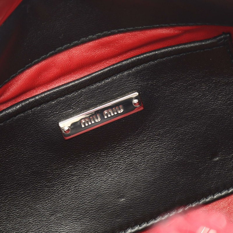 Miu Miu Materasse Kiss-lock 鏈條肩背斜背包,黑色皮革,二手-3