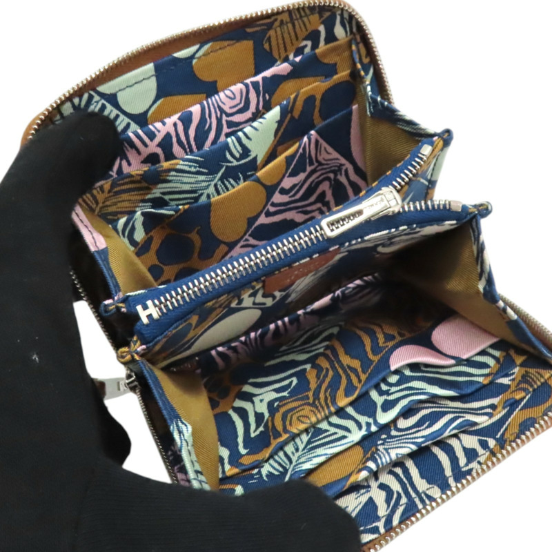 金棕色 Evercolor 牛皮 Silk in Compact 拉鍊短夾 B刻 銀扣【HERMES 愛馬仕】 H084541CK-4
