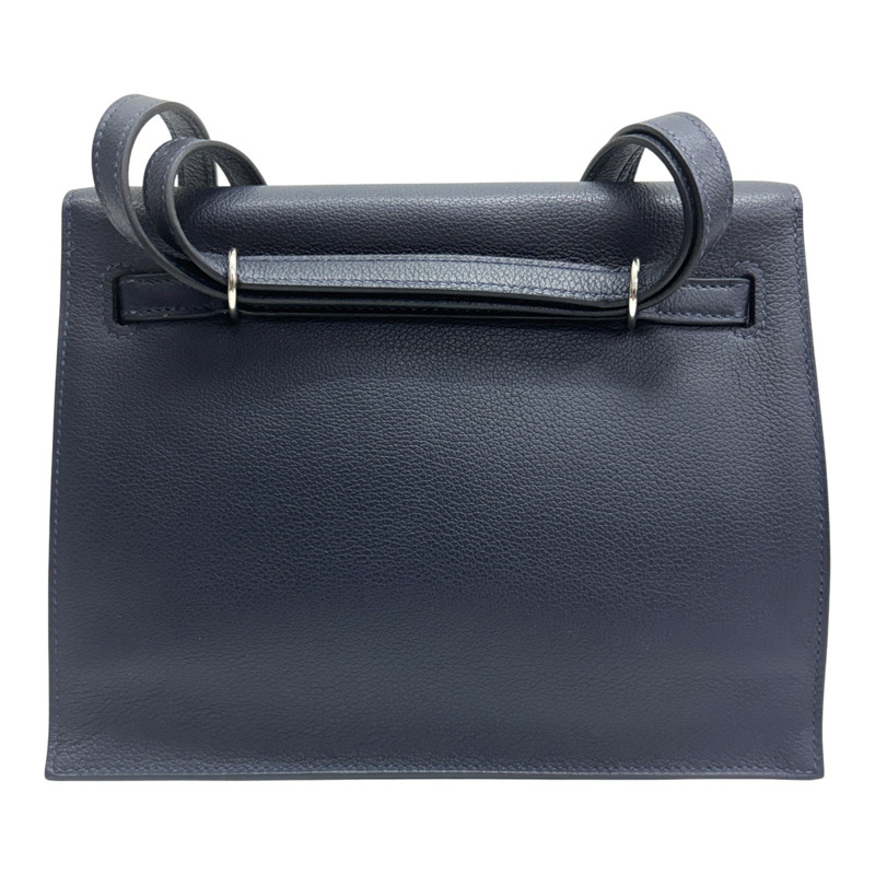 深藍色 Evercolor牛革 Kelly Danse 腰包 肩背包 U刻 銀釦【HERMES 愛馬仕】-2
