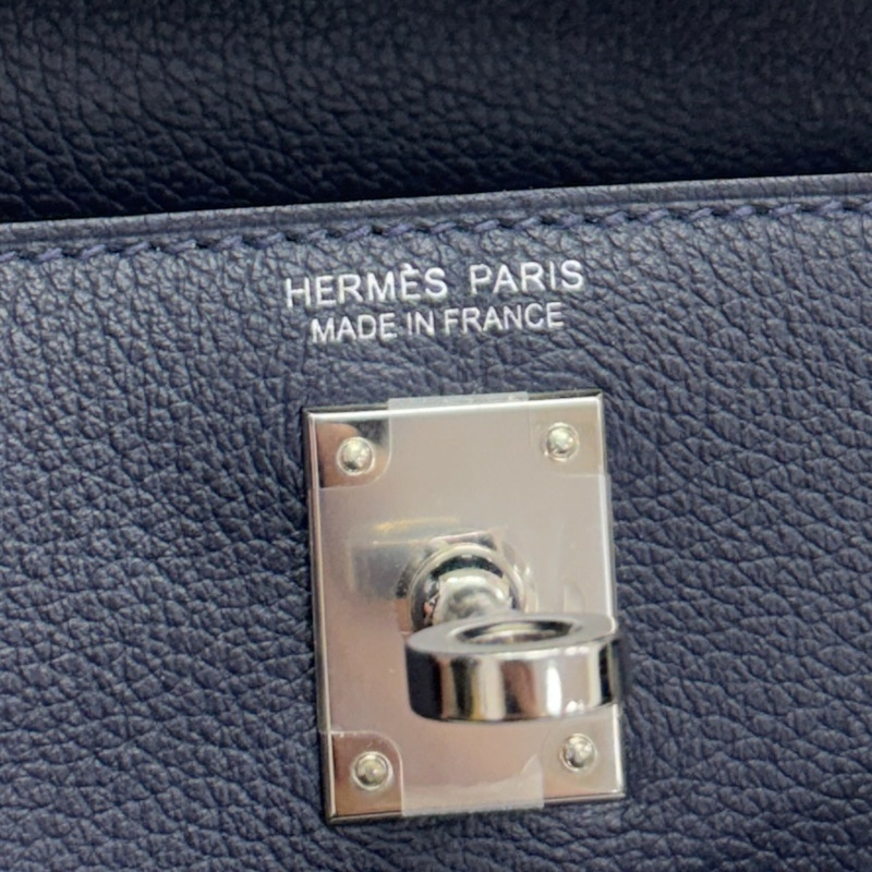 深藍色 Evercolor牛革 Kelly Danse 腰包 肩背包 U刻 銀釦【HERMES 愛馬仕】-5
