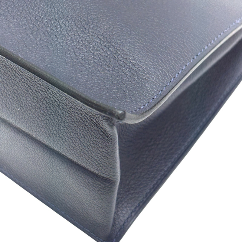 深藍色 Evercolor牛革 Kelly Danse 腰包 肩背包 U刻 銀釦【HERMES 愛馬仕】-8