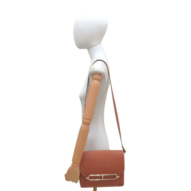 金棕色 Evercolor牛皮 Roulis 23 肩背包 Z刻 金扣【HERMES 愛馬仕】-10