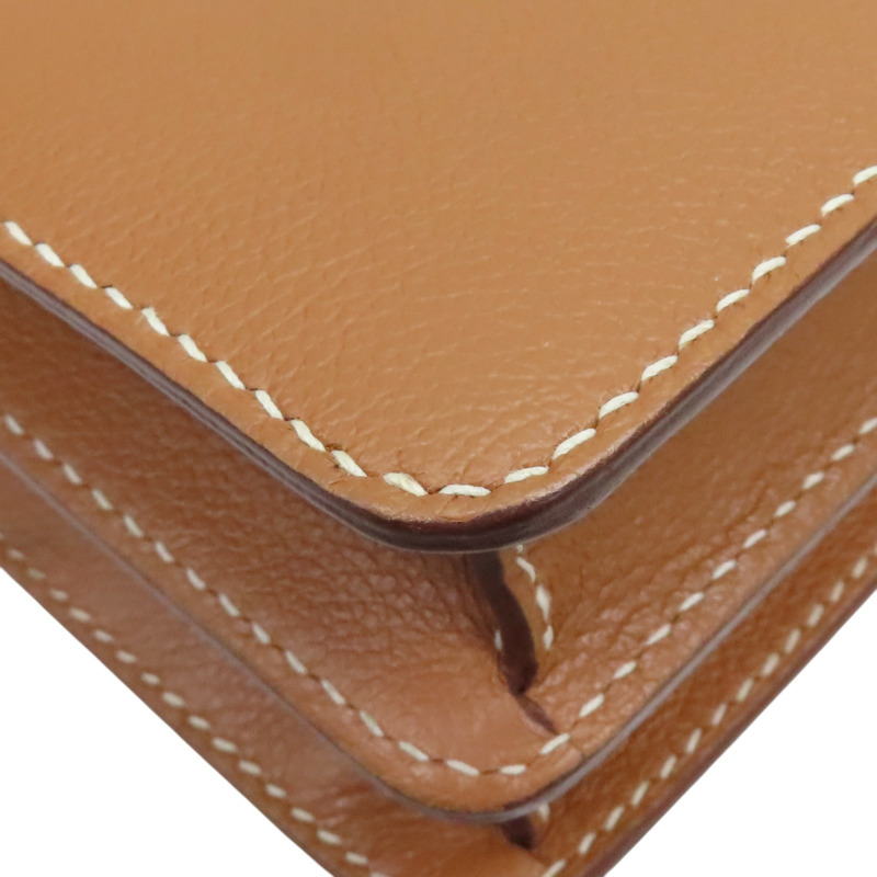 金棕色 Evercolor牛皮 Roulis 23 肩背包 Z刻 金扣【HERMES 愛馬仕】-13