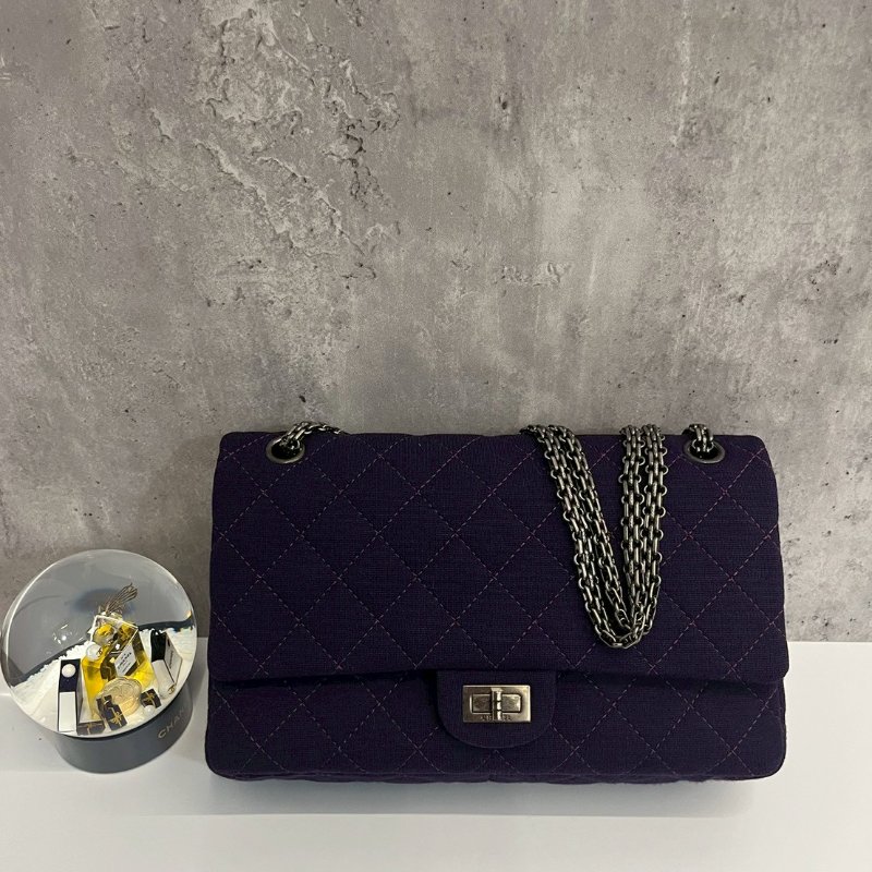 Chanel 2.55 中號 斜背包 複古銀釦-0
