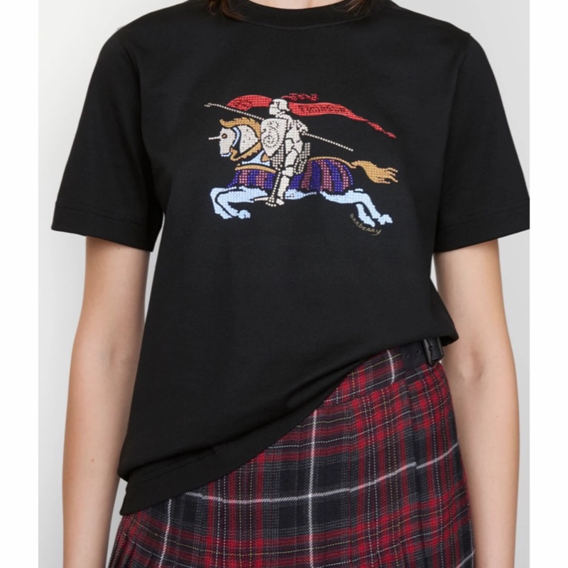 Burberry 女士 圓領 T 恤XS S M L碼-2