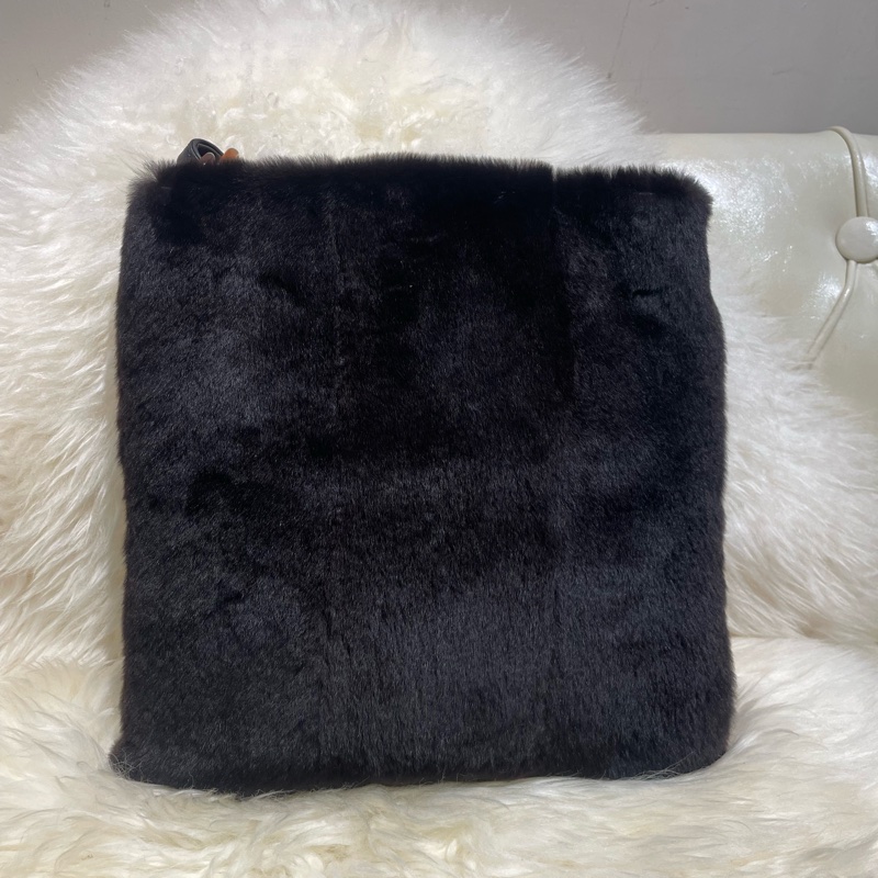 Chanel 中古兔毛玳瑁單帶肩袋-1