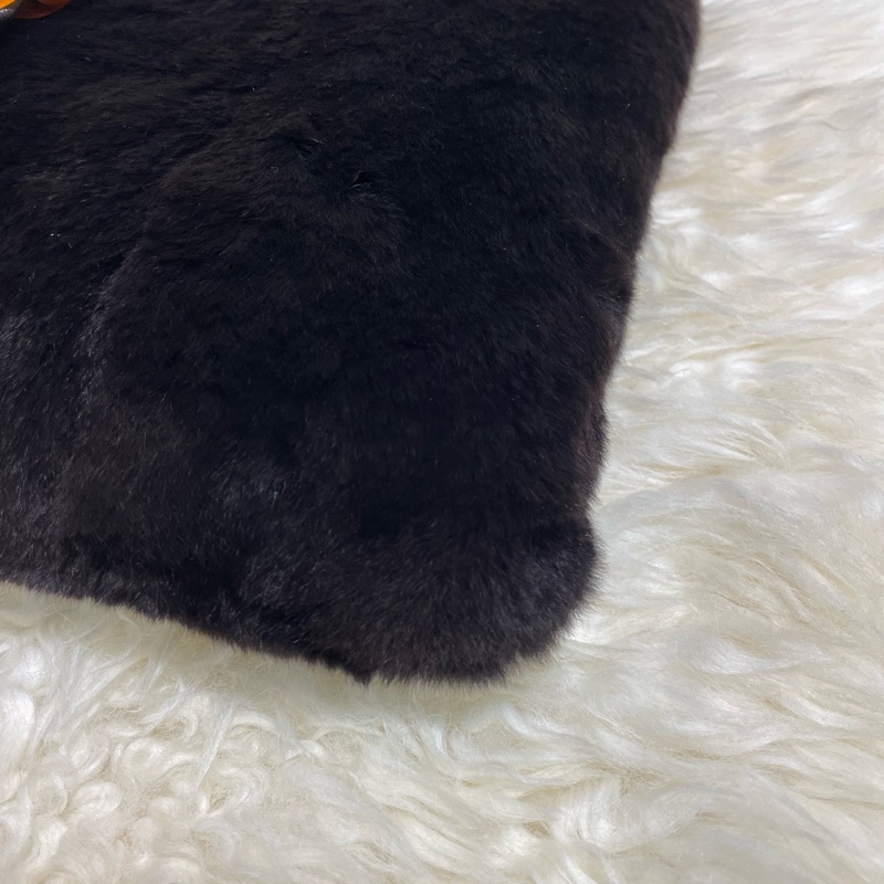 Chanel 中古兔毛玳瑁單帶肩袋-3