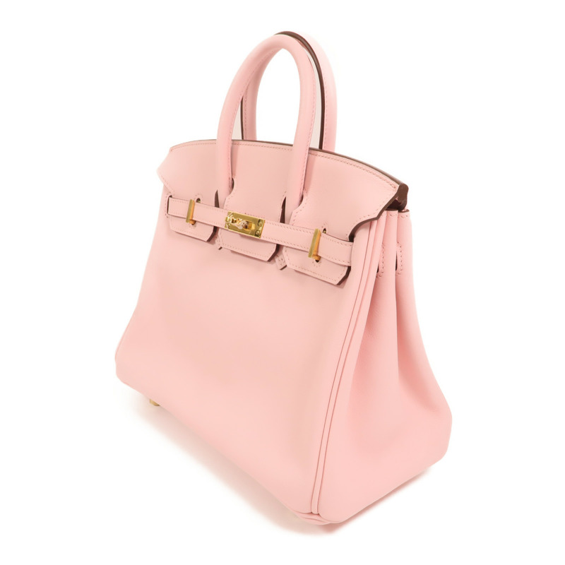 HERMES Swift皮革Birkin 25金扣手挽袋Rose Sakura-2