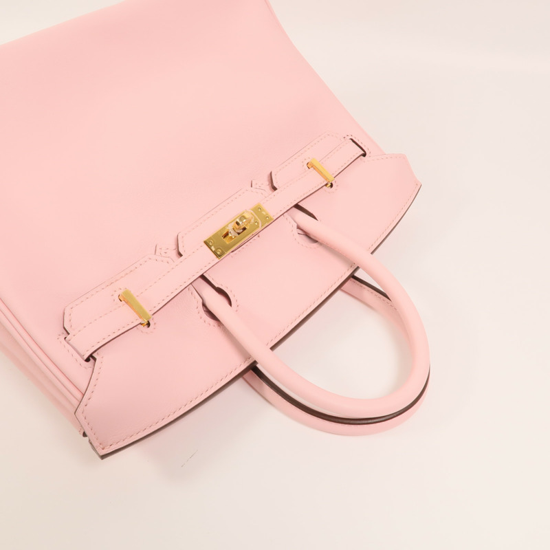 HERMES Swift皮革Birkin 25金扣手挽袋Rose Sakura-7