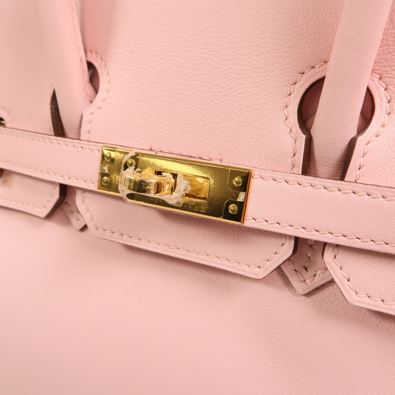 HERMES Swift皮革Birkin 25金扣手挽袋Rose Sakura-8