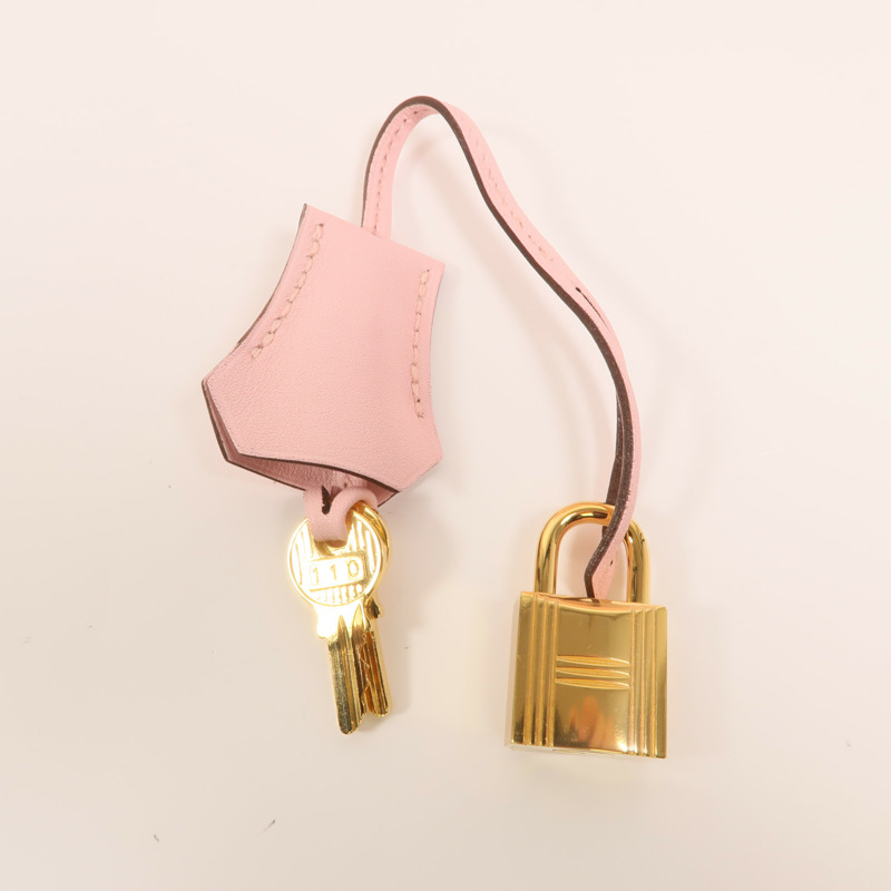 HERMES Swift皮革Birkin 25金扣手挽袋Rose Sakura-9