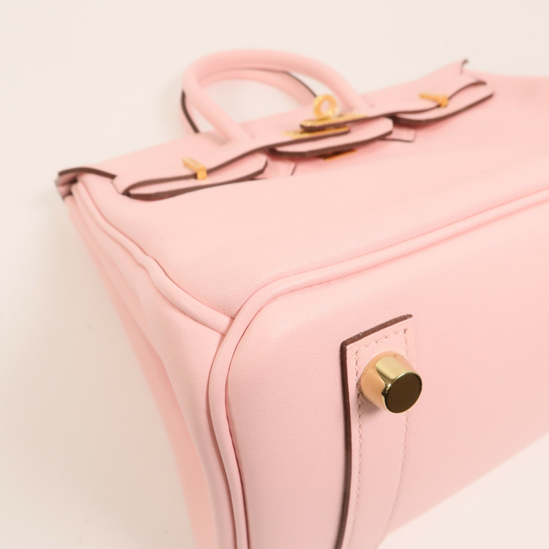 HERMES Swift皮革Birkin 25金扣手挽袋Rose Sakura-11