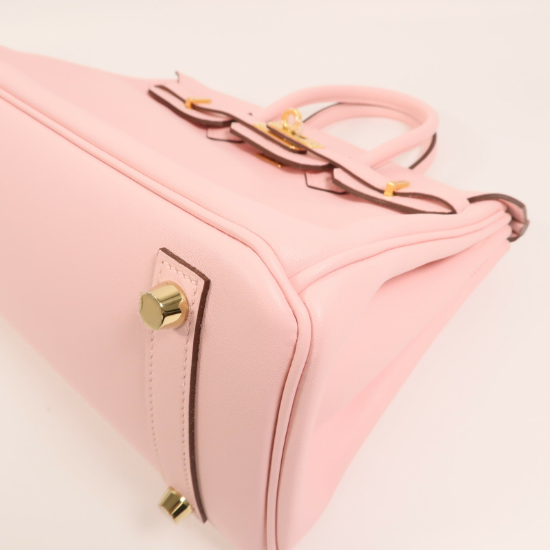 HERMES Swift皮革Birkin 25金扣手挽袋Rose Sakura-12