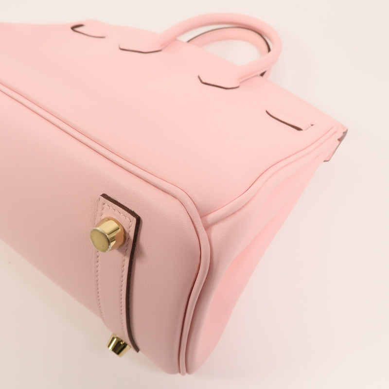HERMES Swift皮革Birkin 25金扣手挽袋Rose Sakura-13