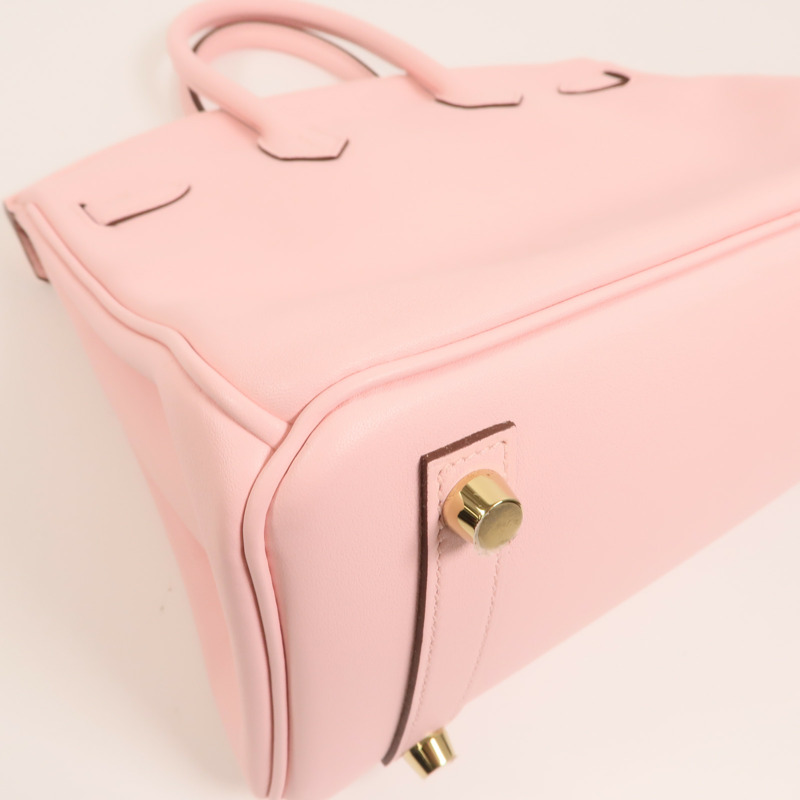 HERMES Swift皮革Birkin 25金扣手挽袋Rose Sakura-14