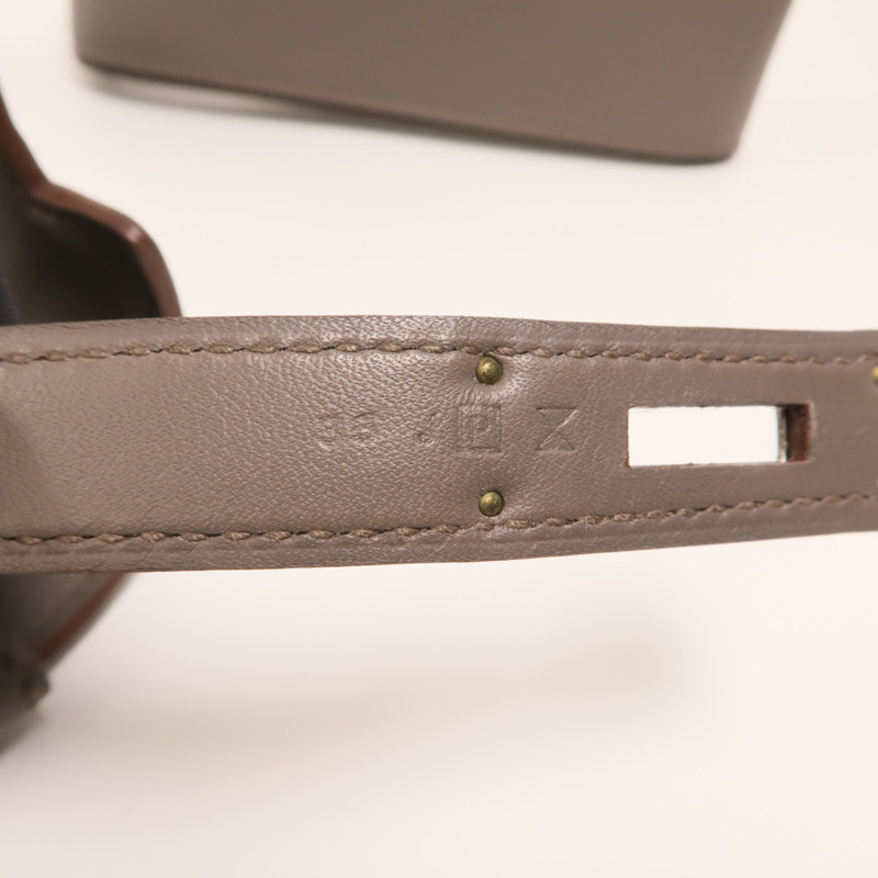 HERMES Swift皮革Berline 28銀扣肩背袋Etain-6