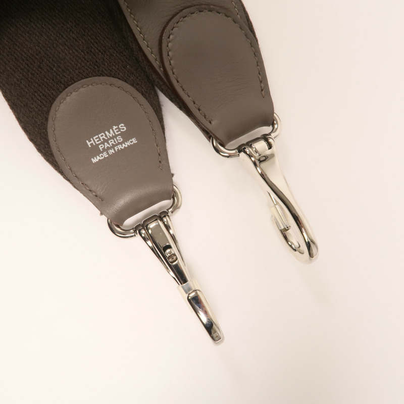 HERMES Swift皮革Berline 28銀扣肩背袋Etain-8