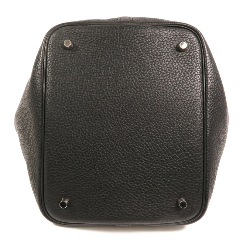 HERMES Clemence皮革Picotin MM銀扣手挽袋-3