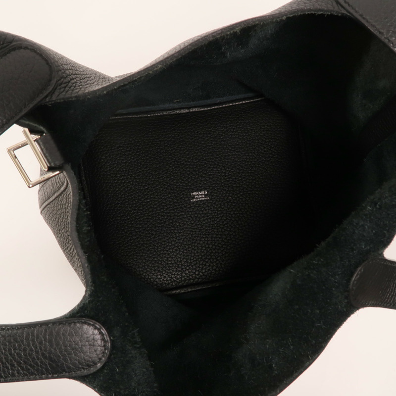 HERMES Clemence皮革Picotin MM銀扣手挽袋-4