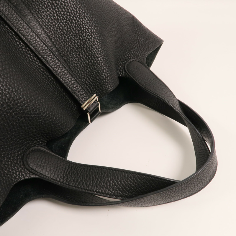 HERMES Clemence皮革Picotin MM銀扣手挽袋-7